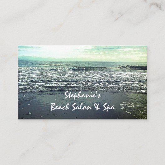 Strand Oceaan Artistiek Elegant Tropisch Paradijs Visitekaartje (Voorkant)
