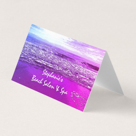 Strand Oceaan Artistiek Roze Tropisch Paradijs 202 Visitekaartje (Voorkant)