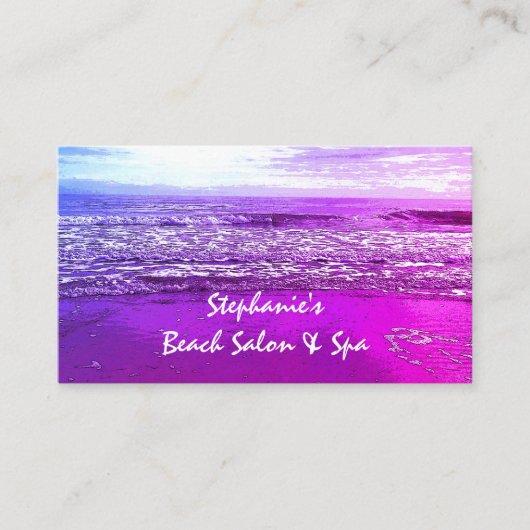 Strand Oceaan Artistiek Roze Tropisch Paradijs 202 Visitekaartje (Voorkant)
