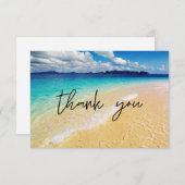 Strand & Oceaan Bestemming Bruiloft of Feest Bedankkaart (Voorkant / Achterkant)