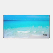 Strand Oceaan Blauw Iconisch Afbeelding Monogram Bureaumat (Voorkant)