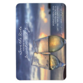 Strand Oceaan Bruiloft Champagne Glas Save the Dat Magneet (Verticaal)