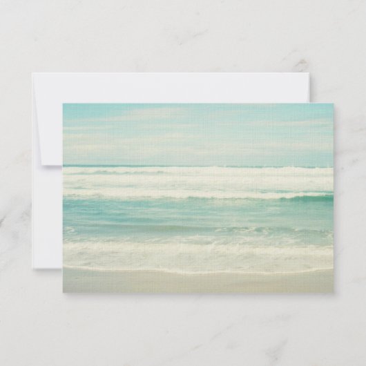 Strand Oceaan bruiloft RSVP (Achterkant)