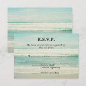 Strand Oceaan bruiloft RSVP Kaartje (Voorkant / Achterkant)