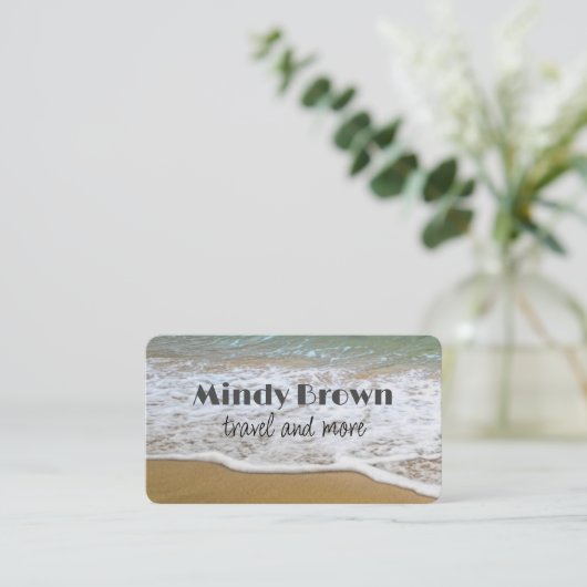 strand oceaan en natuur, op maat van dubbelzijdig visitekaartje (Staand voorkant)