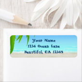 Strand, Oceaan en Palmboom Velden Adres Etiket (Insitu)