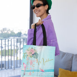 Strand Oceaan Flamingo Sieraden Mooie Roze Tote Bag