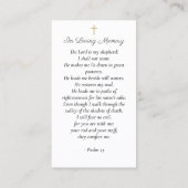 Strand Oceaan Foto Begrafenis Gebed Kaart Visitekaartje (Achterkant)