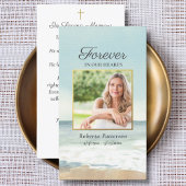 Strand Oceaan Foto Begrafenis Gebed Kaart Visitekaartje