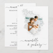 ~* Strand Oceaan FOTO + RSVP + QR AR6 Huwelijk Kaart (Voorkant / Achterkant)