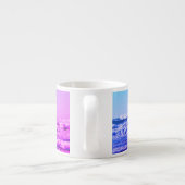 Strand Oceaan Golf Monogram Naam Water Roze Ombre Espresso Kop (Achterkant)