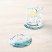 strand oceaan golven bruiloft ronde kartonnen onderzetter (Insitu)