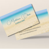 Strand Oceaan Kust Blauw Modern Chic Visitekaartje