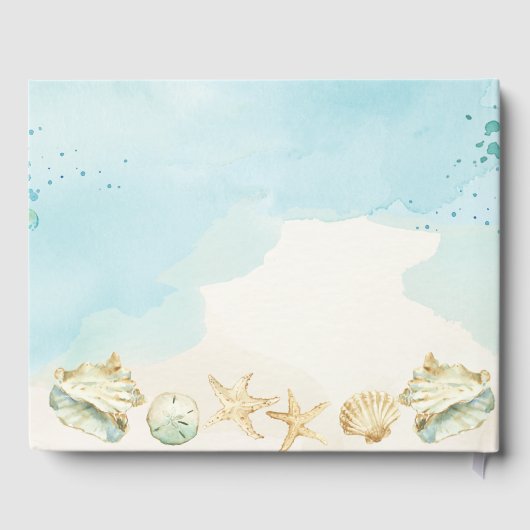 Strand Oceaan Kustbestemming bruiloft Gastenboek (Achterkant)