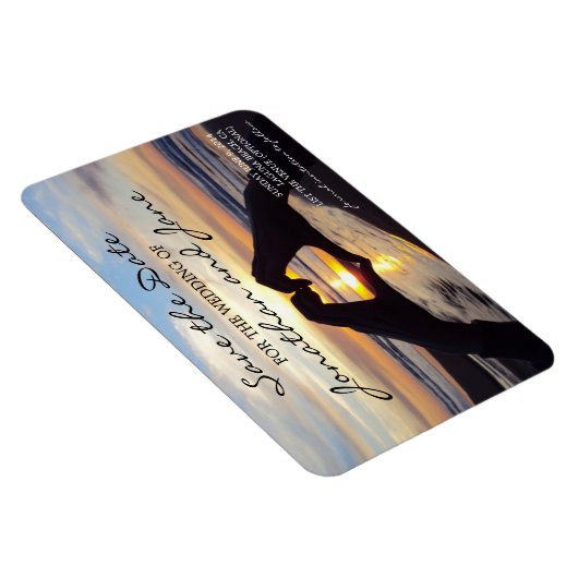 Strand Oceaan Liefde Hart Bruiloft Save the Date Magneet (Rechterzijde)