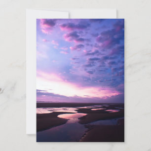 Strand Oceaan Paarse zonsondergang Fotografie Kuns