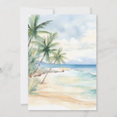 Strand oceaan palmbomen bruiloft kaart (Achterkant)