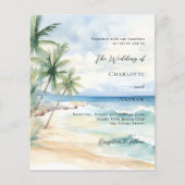 Strand oceaan palmbomen bruiloft uitnodiging (Voorkant)