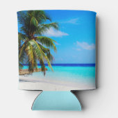 Strand oceaan Palmboom Het leven is een strand Blikjeskoeler (Achterkant)