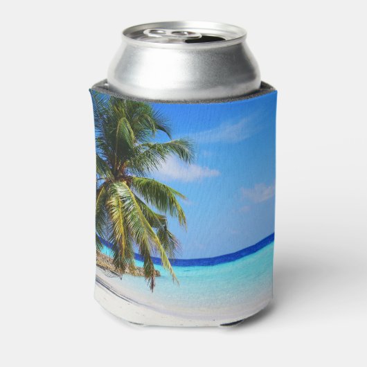 Strand oceaan Palmboom Het leven is een strand Blikjeskoeler (Blikje Achterkant)