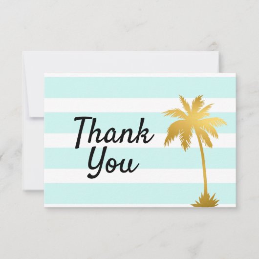 Strand Oceaan Palmboom thema bedankkaart (Voorkant)