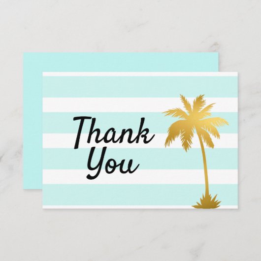 Strand Oceaan Palmboom thema bedankkaart (Voorkant / Achterkant)