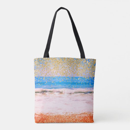 Strand oceaan palmen zand gepersonaliseerd Tas (Achterkant)