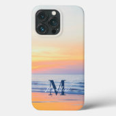 Strand Oceaan Tropisch Monogram Case-Mate iPhone Case (Achterkant)
