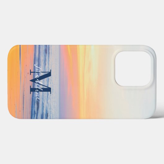 Strand Oceaan Tropisch Monogram Case-Mate iPhone Case (Achterkant (horizontaal))