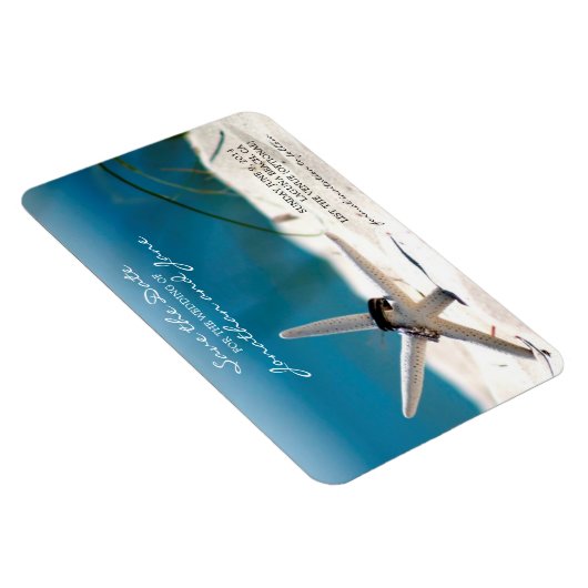 Strand Oceaan Trouwringen Zeester Save the Date Magneet (Rechterzijde)