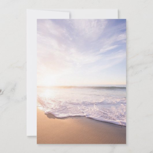 Strand Oceaan Viering van het Leven Begrafenis Kaart (Achterkant)