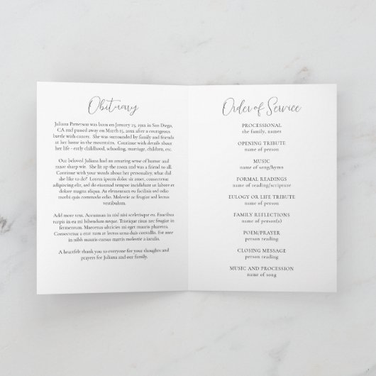 Strand Oceaan Viering van het Leven Foto Begrafeni Programma (Binnen)