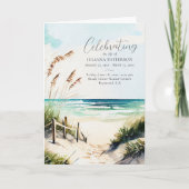 Strand Oceaan Viering van het Leven Foto Begrafeni Programma (Voorkant)