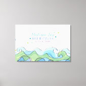 STRAND OCEAAN Vleermuis Mitzvah Sign In Memory Boa Canvas Afdruk (Voorkant)