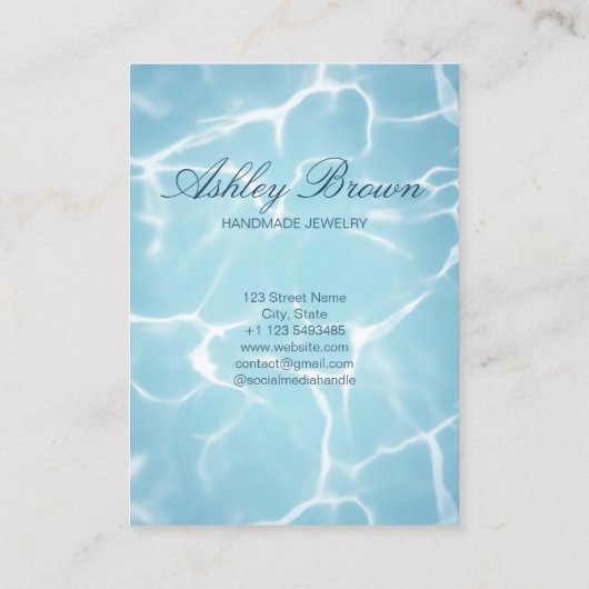 Strand Oceaan Water Handgemaakte Sieraden Oorbel D Visitekaartje (Achterkant)