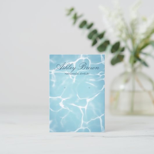 Strand Oceaan Water Handgemaakte Sieraden Oorbel D Visitekaartje (Staand voorkant)