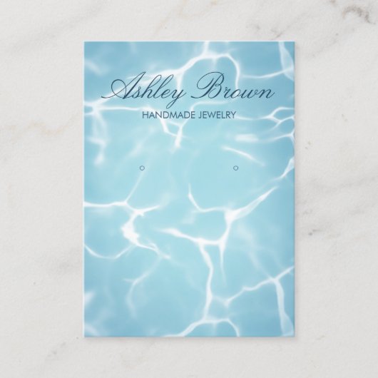 Strand Oceaan Water Handgemaakte Sieraden Oorbel D Visitekaartje (Voorkant)