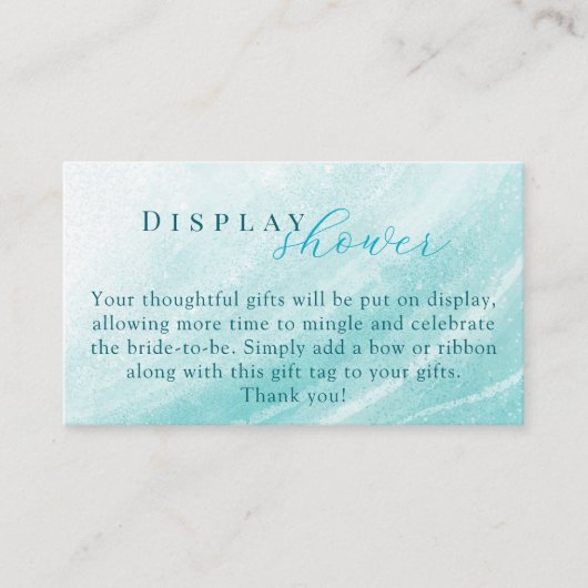 Strand Oceaan Weergave Geen Cadeaupapier Bruidsfee Informatiekaartje (Voorkant)