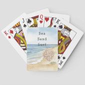 Strand Oceaan Zee Schelpen Hart Pokerkaarten (Achterkant)