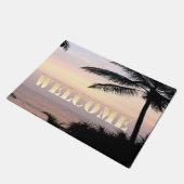 Strand, Oceaan, Zonsondergang, Palm, Welkom Deurmat (Schuin)