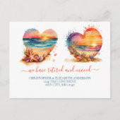 Strand Oceaan Zonsondergang Pensioen Verhuizing Aankondigingskaart (Voorkant)