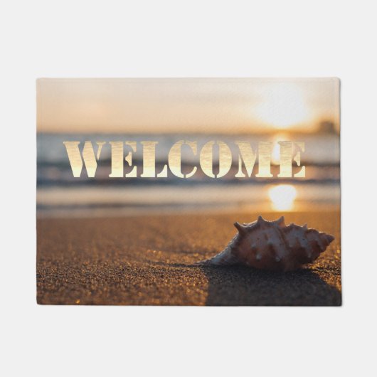 Strand, Oceaan, Zonsondergang, Schelp, Welkom Deurmat (Voorkant)