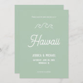 Strand oceaangolven kust - aqua bestemming save the date (Voorkant / Achterkant)