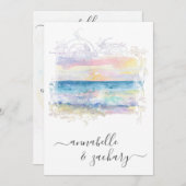 *~* strand Ocean Art + RSVP - QR AR7 Weddenschap Kaart (Voorkant / Achterkant)