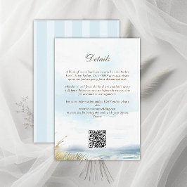 Strand Ocean Blue Bruiloft Details Behuizing Kaart