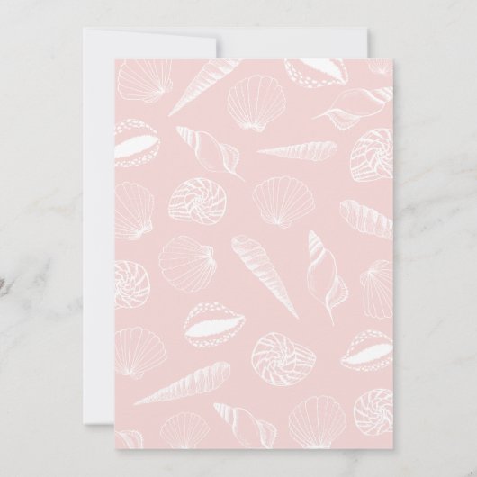 Strand Ocean Sea Shells Meisjes Baby shower Kaart (Achterkant)