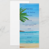 Strand Ocean Seaside 50e bruiloft Jubileum Voedsel Menu (Voorkant / Achterkant)