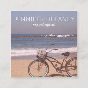 strand Ocean Surf Bike Fototoerisme Vierkante Visitekaartje
