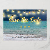 Strand Ocean Thema Save The Date Folie Uitnodiging (Voorkant)
