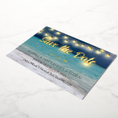 Strand Ocean Thema Save The Date Folie Uitnodiging (Gedraaid)